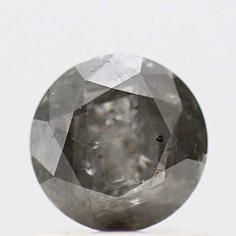 0.66 Carat Salt and Pepper Diamond Round Shape Brilliant Cut Natural Loose Diamond