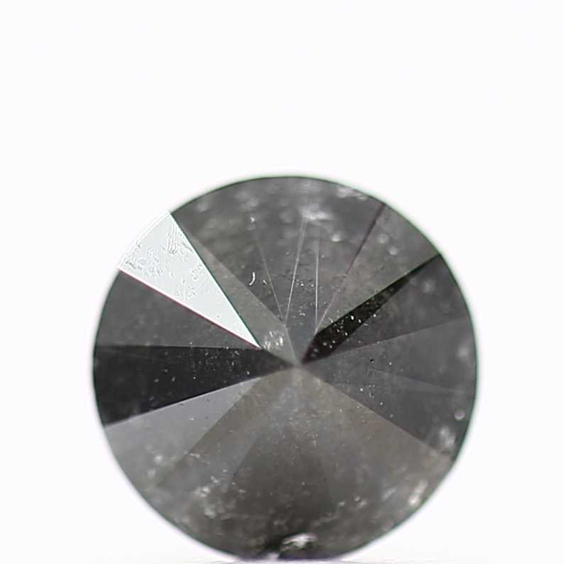 0.70 Carat Fancy Black Round Cut Natural Loose Diamond