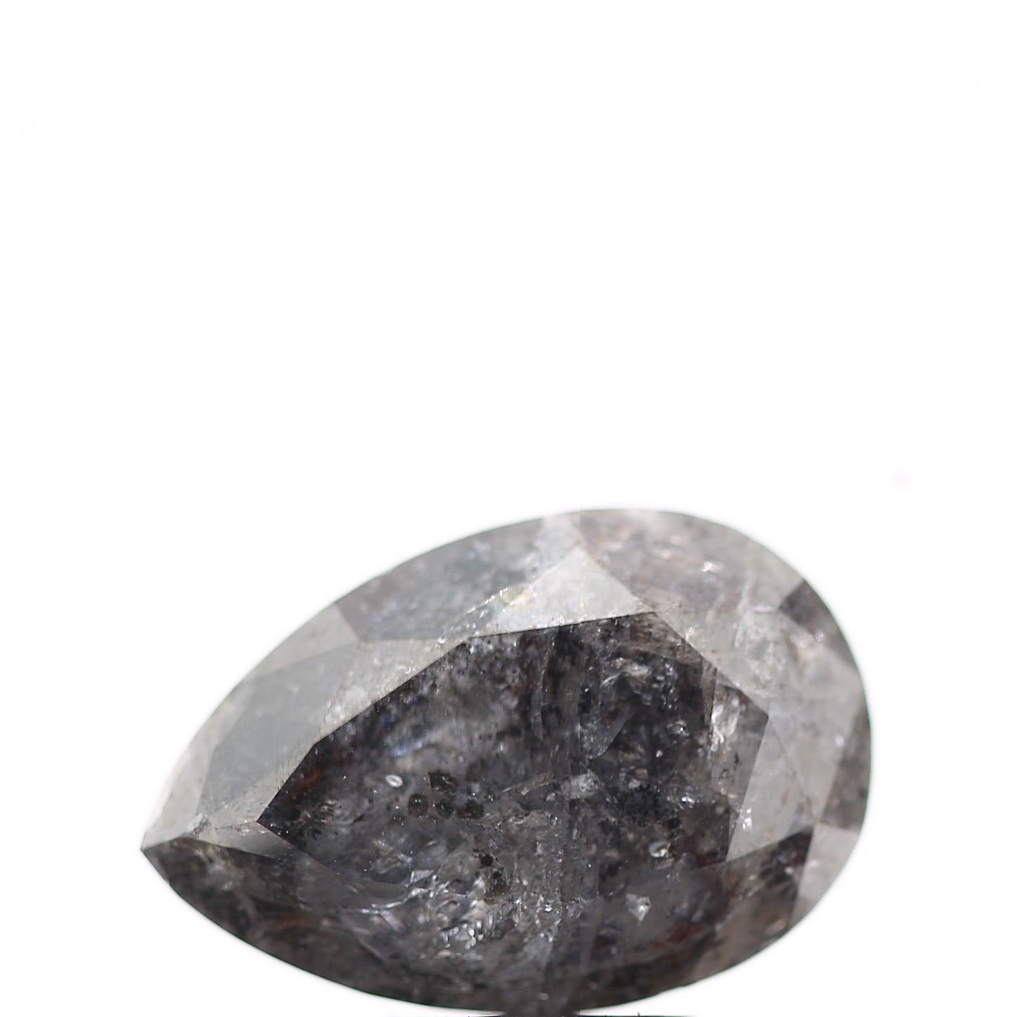 Salt and Pepper Diamond Fancy Gray Color 3.88 CT 12.50 x 8.30 x 5.30 MM Pear Cut Diamond! Natural Loose Diamond ! Christmas Gift for Her