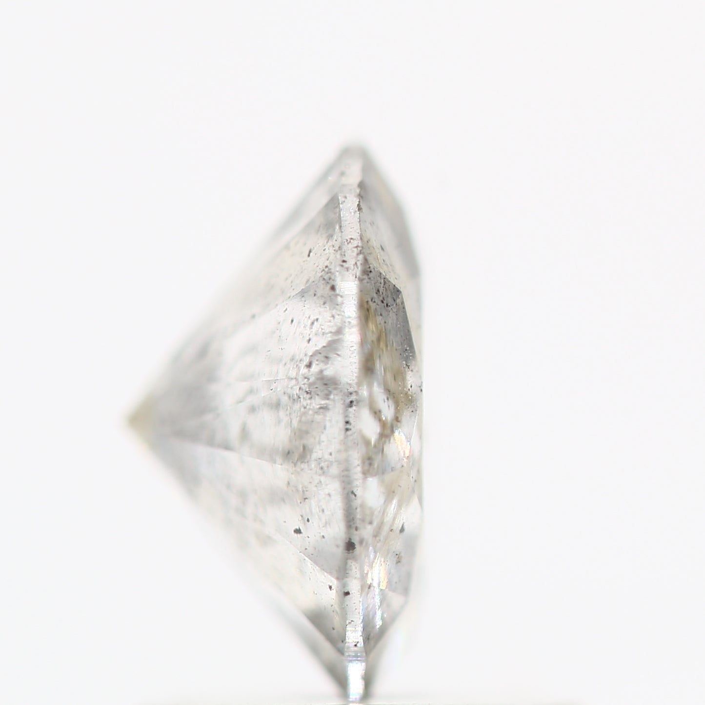 Salt And Pepper Diamond Fancy Gray Color 1.20 CT 7.10 x 3.80 MM Round Brilliant Cut Diamond ! Natural Loose Diamond ! Christmas Gift for Her