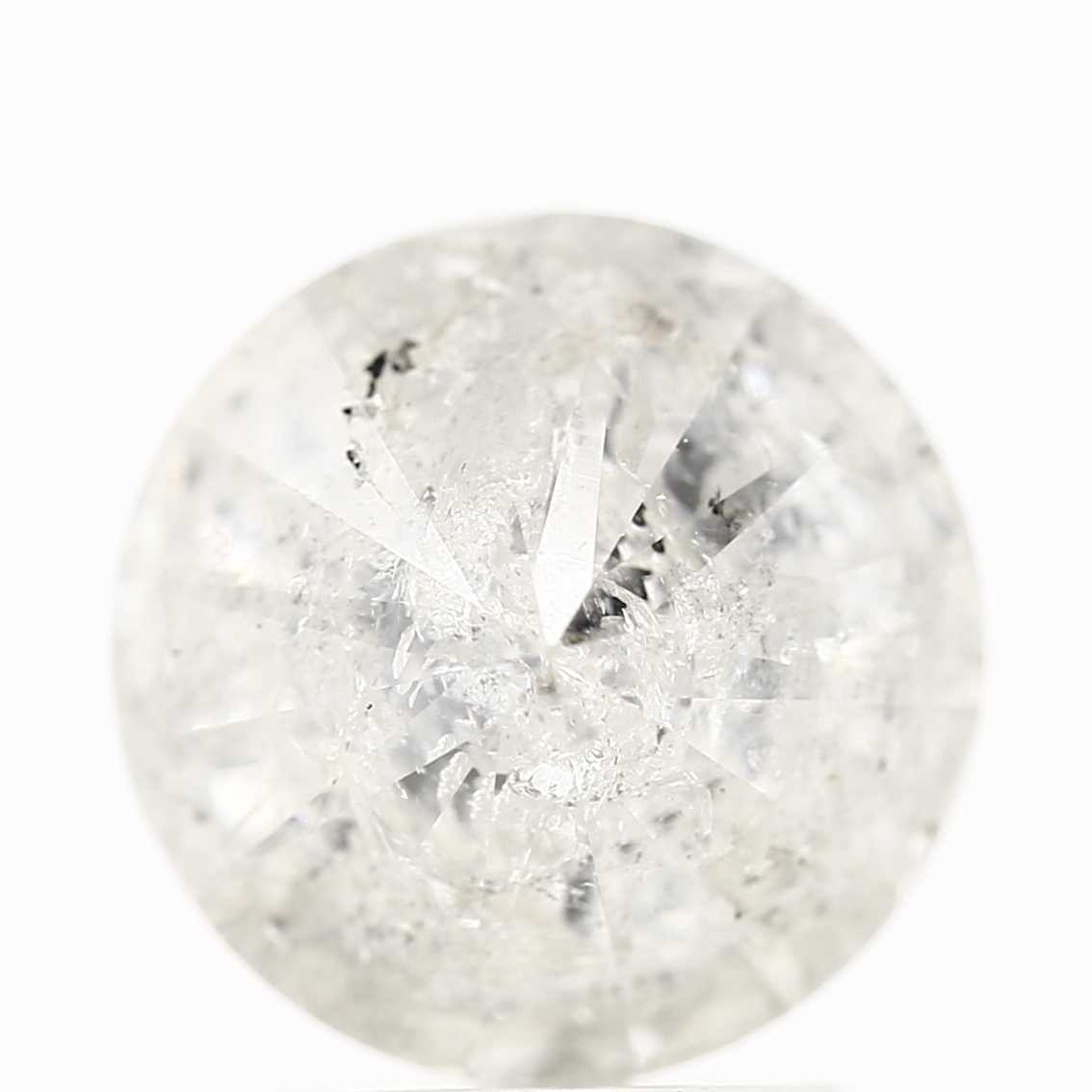 2.51 Carat Fancy Gray Round Cut Salt and Pepper Natural Loose Diamond
