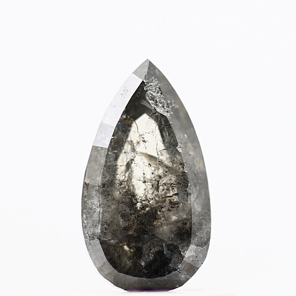 Salt and Pepper Diamond Fancy Gray Color 0.70 CT 7.77 x 4.31 x 2.32 MM Pear Cut Diamond! Natural Loose Diamond ! Christmas Gift for Her