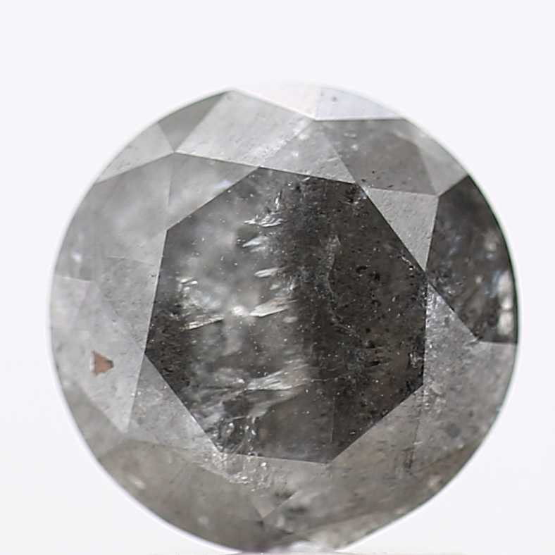 1.48 Carat Salt and Pepper Diamond Gray Round Brilliant Cut Natural Loose Diamond