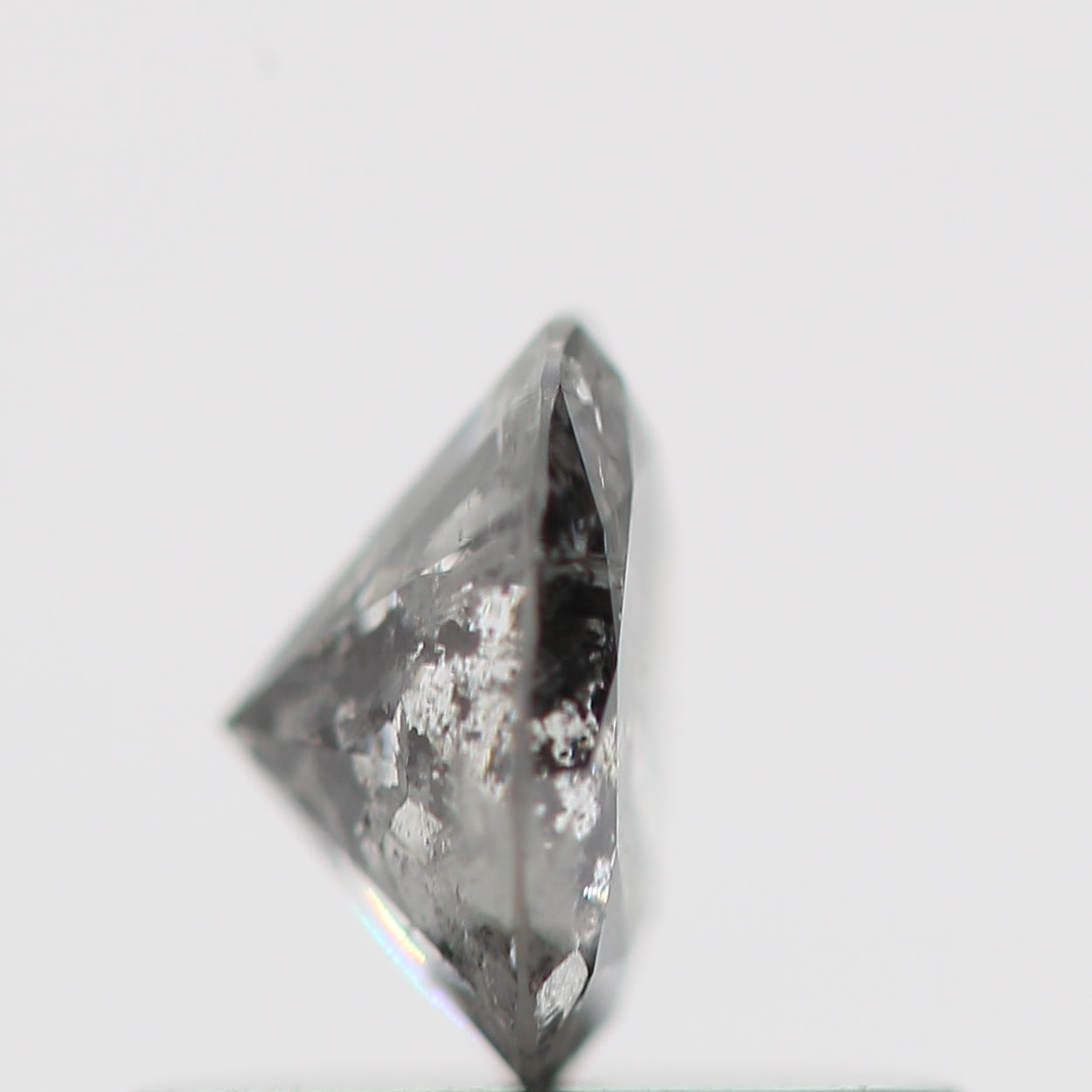 0.41 Carat Salt and Pepper Fancy Black Round Brilliant Cut Natural Loose Diamond
