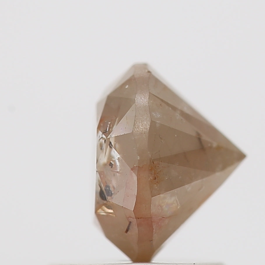 1.29 Carat Peach Brown Round Shape Brilliant Cut Natural Loose Diamond