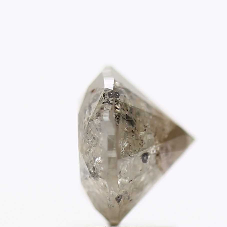 1.86 Carat Salt and Pepper Diamond Gray Round Brilliant Cut Natural Loose Diamond