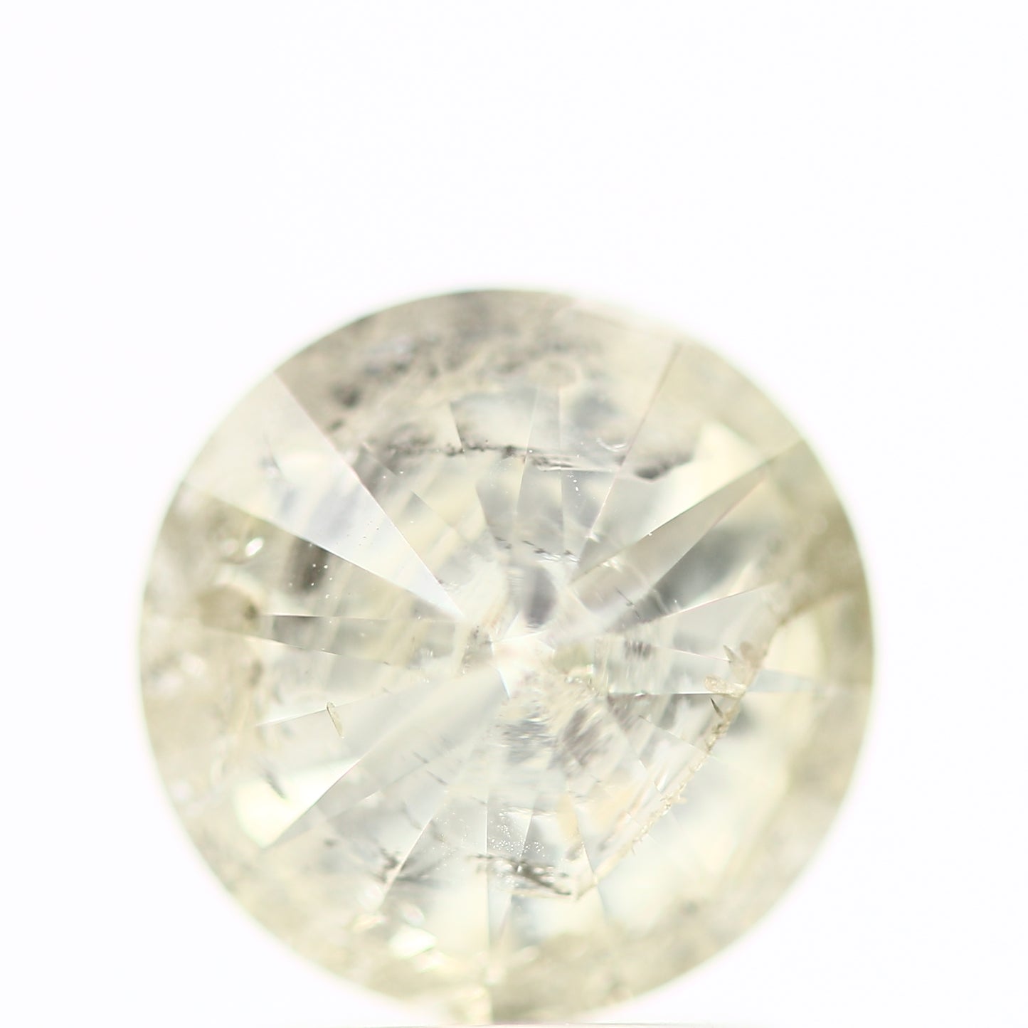 2 Carat Salt and Pepper Yellow Round Brilliant Cut Natural Loose Diamond