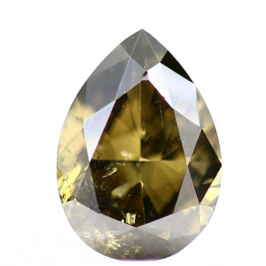 Salt and Pepper Diamond Fancy Greenish Yellow 0.98 CT 7.50 x 5.35 x 3.10 MM Pear Cut Diamond! Natural Loose Diamond ! Christmas Gift for Her