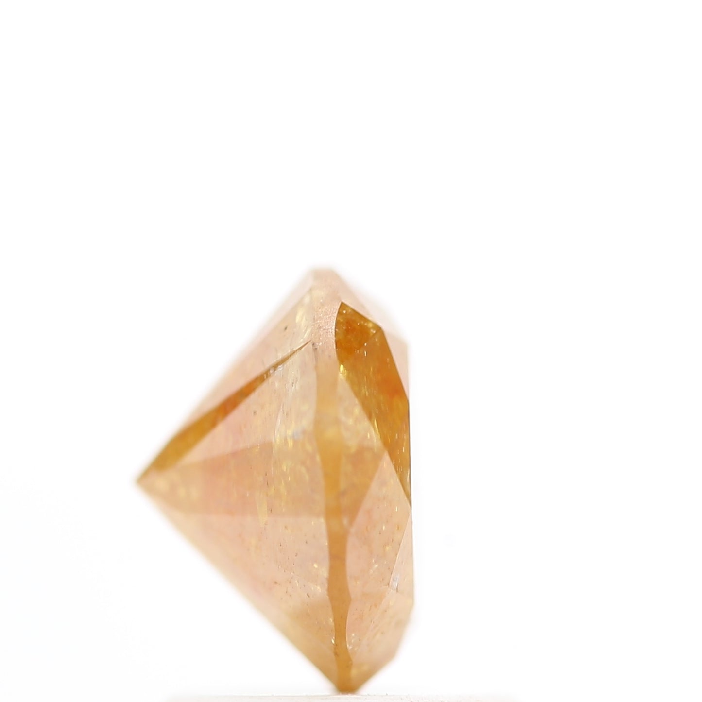 1.36 Carat Fancy Orange Rustic Round Shape Orange Brilliant Cut Natural Loose Diamond