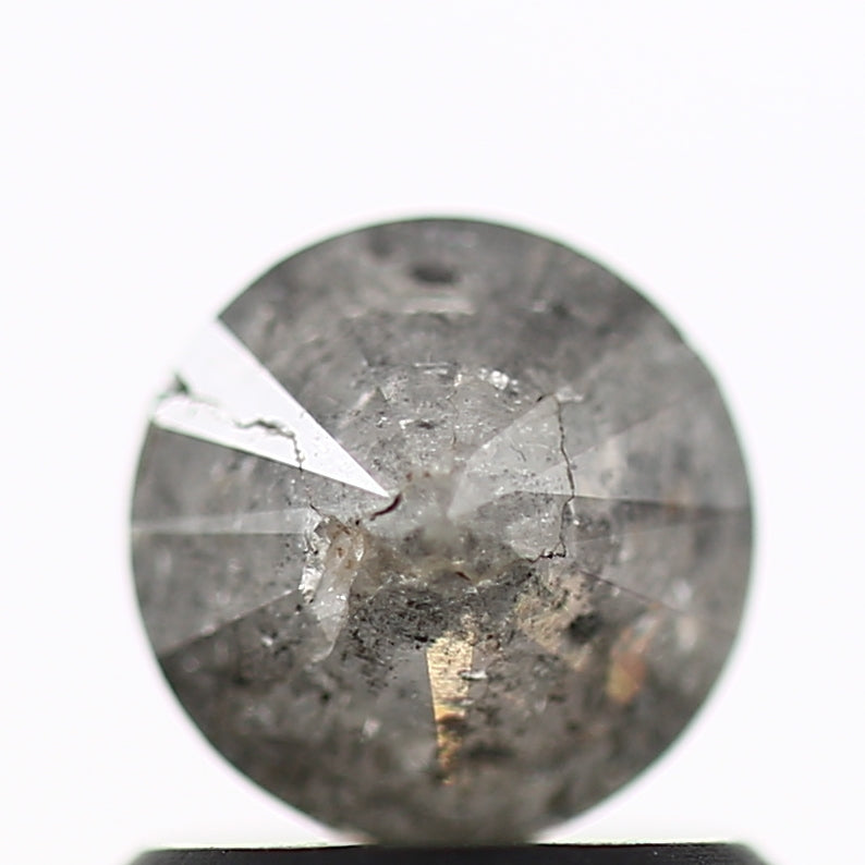 0.71 Carat Fancy Gray Salt and Pepper Round Brilliant Cut Natural Loose Diamond