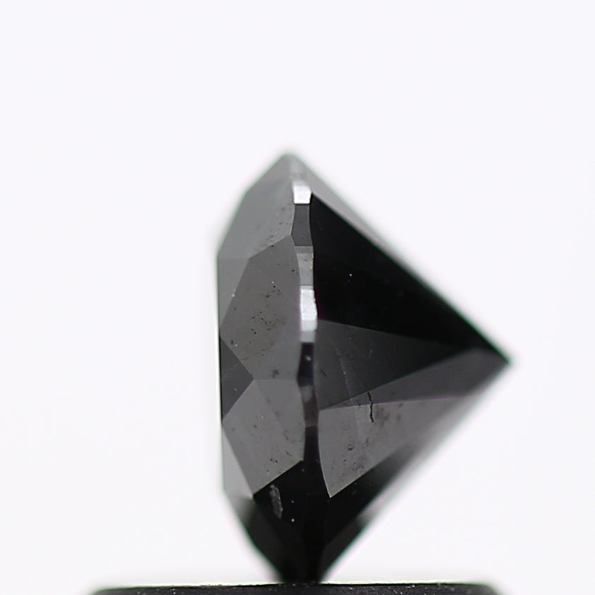 0.91 Carat Fancy Black Round Shape Brilliant Cut Natural Loose Diamond