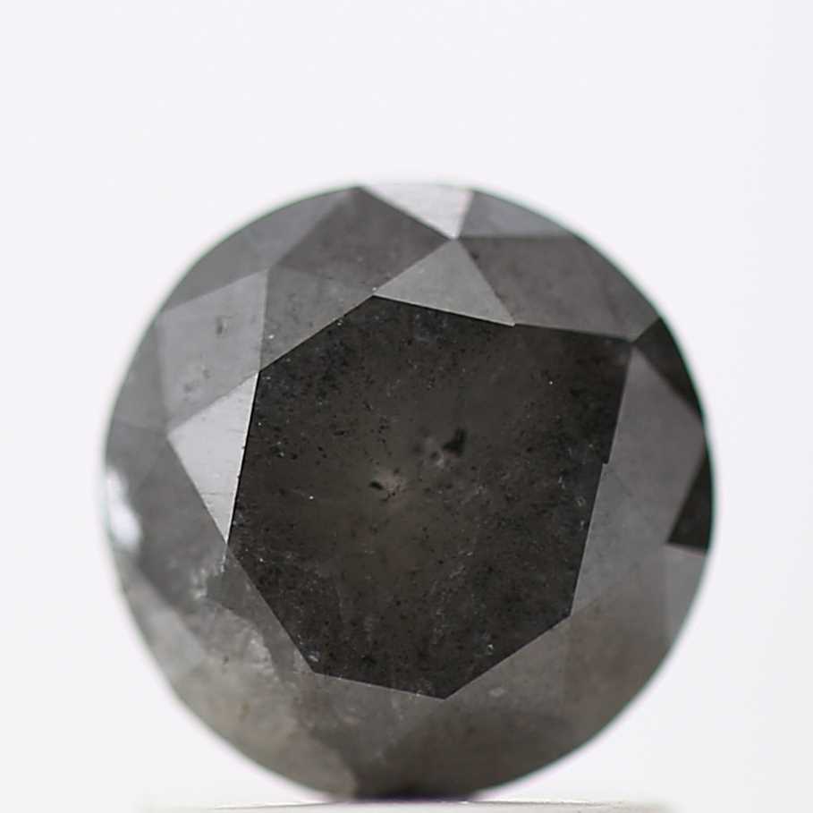 1.28 Carat Fancy Black Round Shape Brilliant Cut Natural Loose Diamond