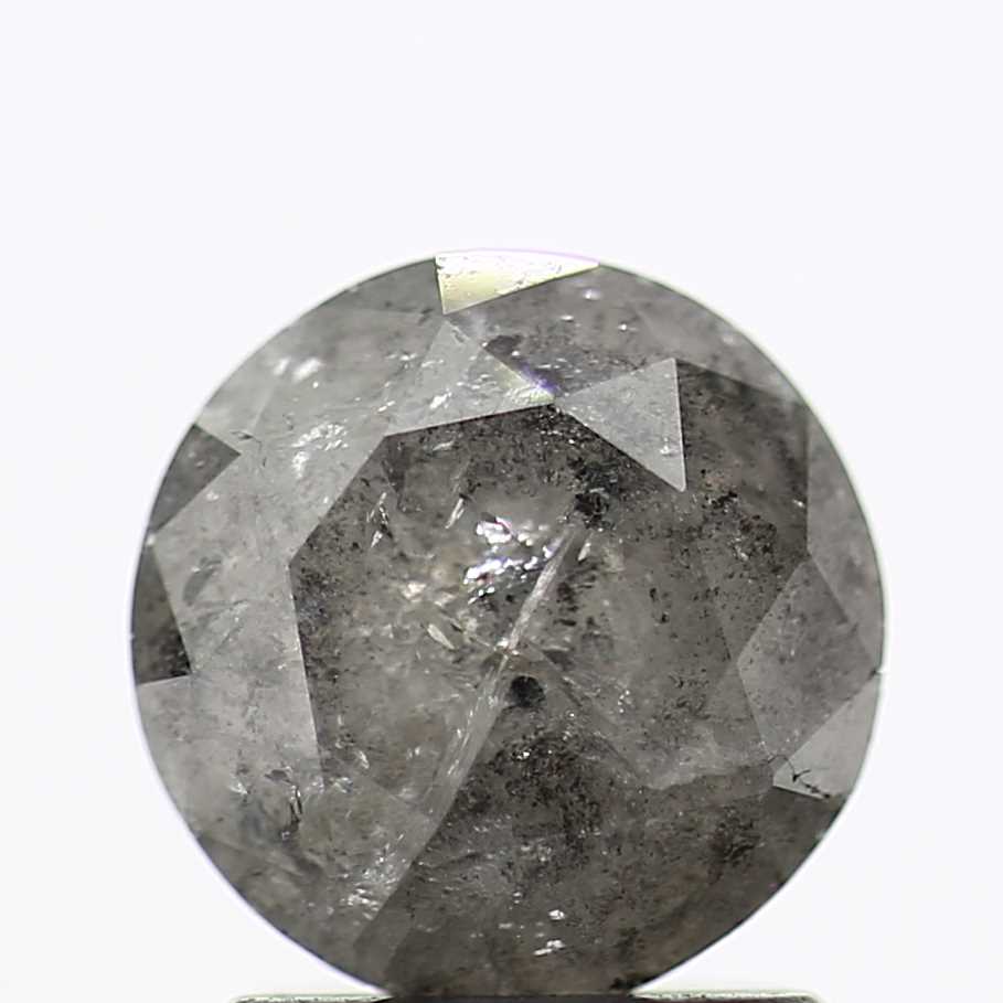 1.48 Carat Salt and Pepper Diamond Gray Round Brilliant Cut Natural Loose Diamond