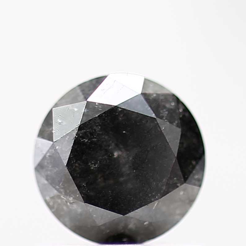 0.74 Carat Fancy Black Round Shape Brilliant Cut Natural Loose Diamond