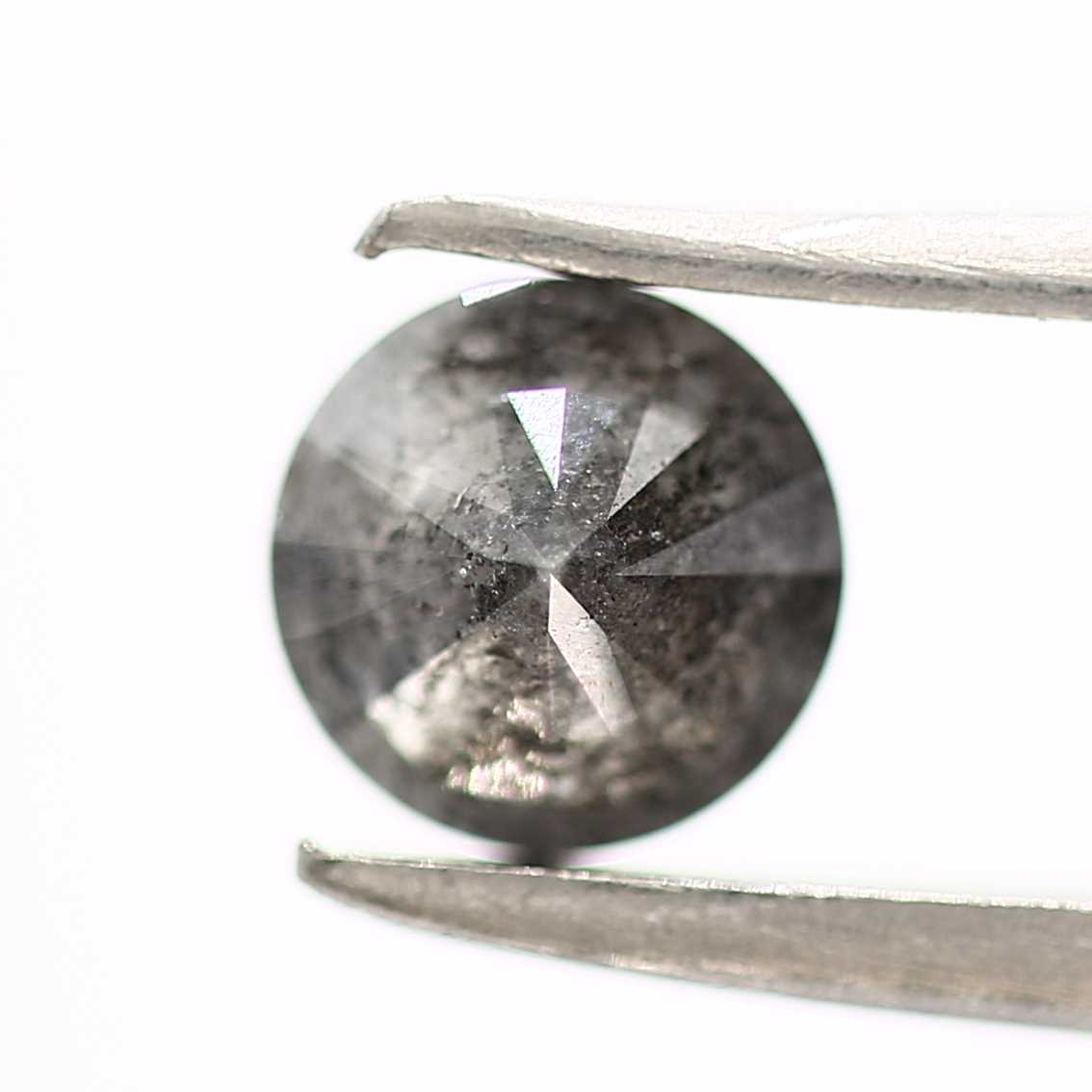 0.60 Carat Salt and Pepper Diamond Gray Round Brilliant Cut Natural Loose Diamond