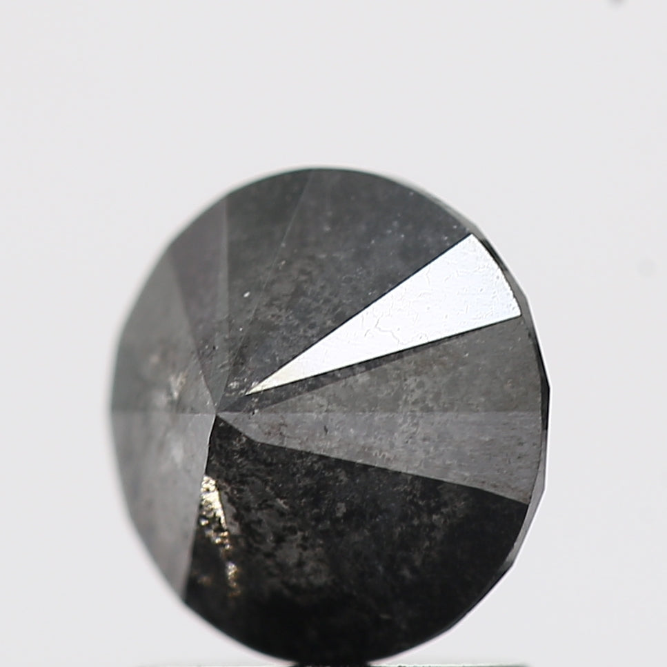 Salt And Pepper Diamond Fancy Gray Color 1.32 CT 6.70 x 4.60 MM Round Brilliant Cut Diamond ! Natural Loose Diamond ! Christmas Gift for Her