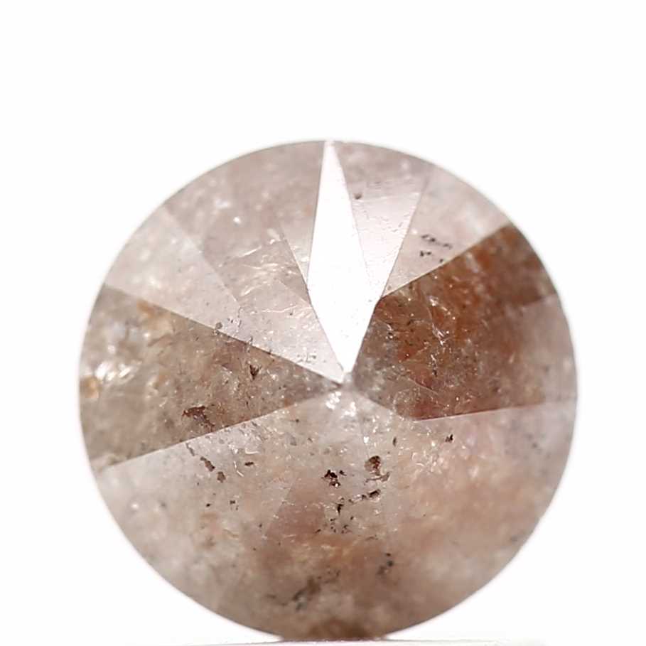 1.35 Carat Peach Brown Round Brilliant Cut Natural Loose Diamond