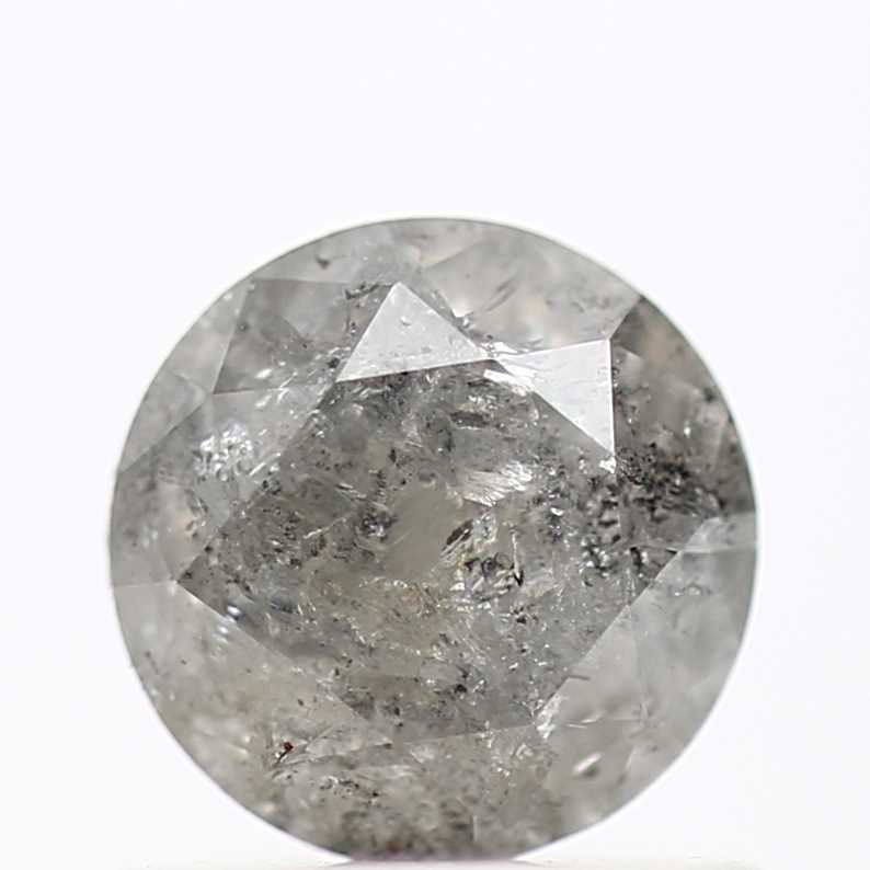 0.71 Carat Salt and Pepper Diamond Round Brilliant Cut Natural Loose Diamond