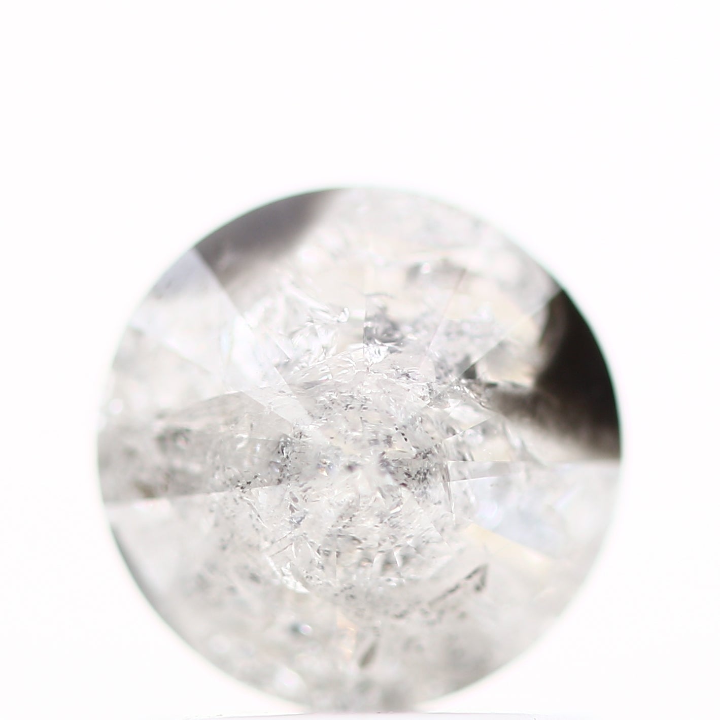 0.93 Carat Salt and Pepper Gray Fancy Round Brilliant Cut Natural Loose Diamond