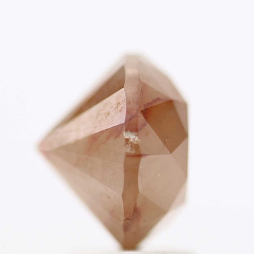 3.30 Carat Peach Brown Rustic Round Shape Brilliant Cut Natural Loose Diamond