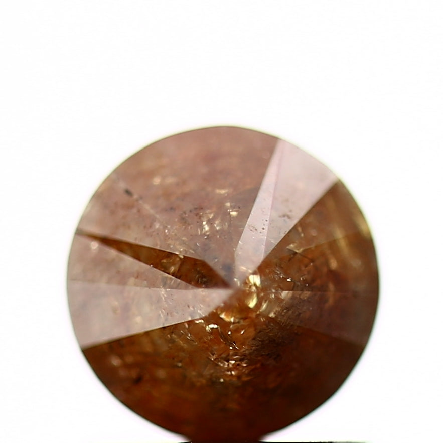 1.09 Carat Orange Rustic Round Shape Brilliant Cut Natural Loose Diamond