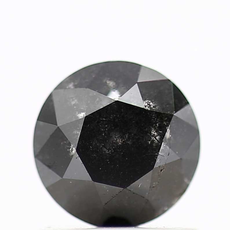 0.96 Carat Fancy Black Round Shape Brilliant Cut Natural Loose Diamond