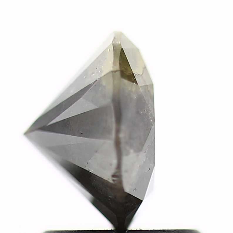 1.46 Carat Gray Yellow Rustic Fancy Round Brilliant Cut Natural Loose Diamond