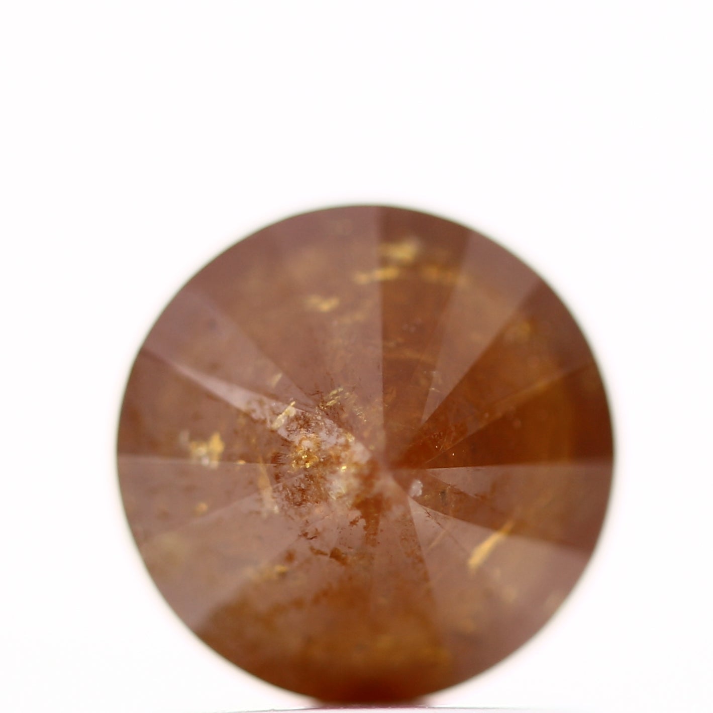 0.91 Carat Fancy Orange Rustic Round Shape Brilliant Cut Natural Loose Diamond