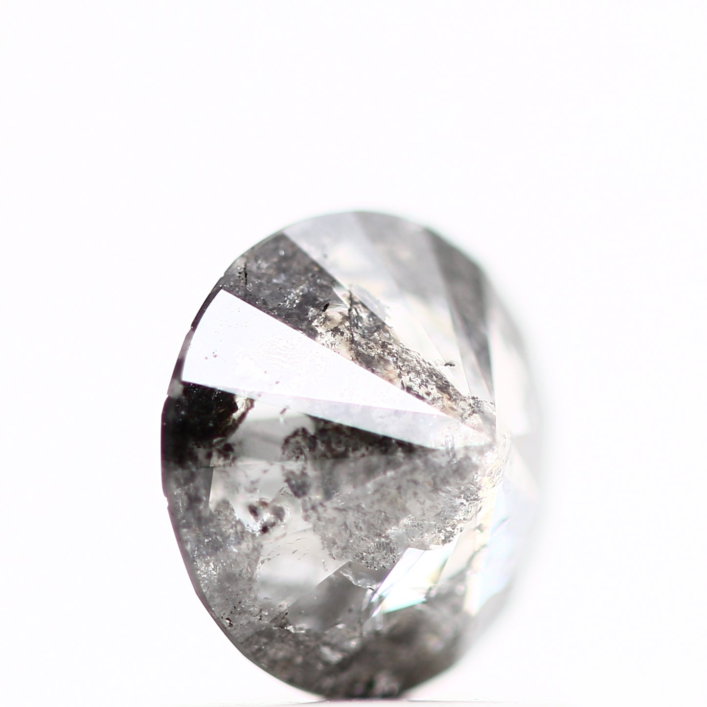 0.94 Carat Salt and Pepper Gray Round Brilliant Cut Natural Loose Diamond