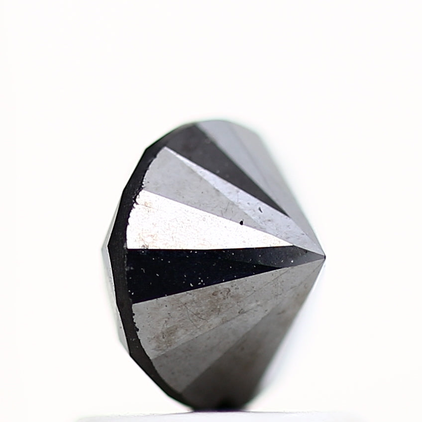 0.95 Carat Fancy Black Round Shape Brilliant Cut Natural Loose Diamond