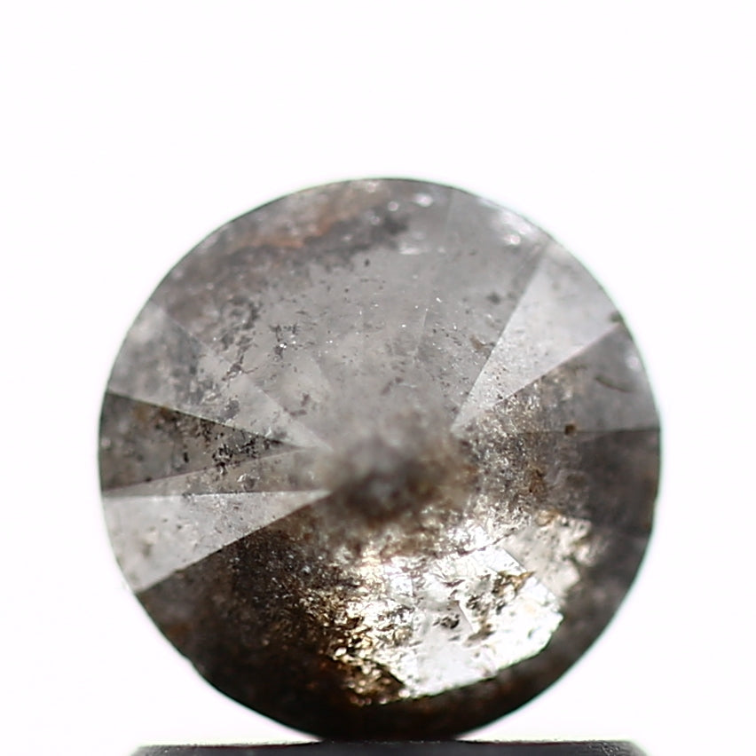 0.89 Carat Salt and Pepper Diamond Round Gray Brilliant Cut Natural Loose Diamond