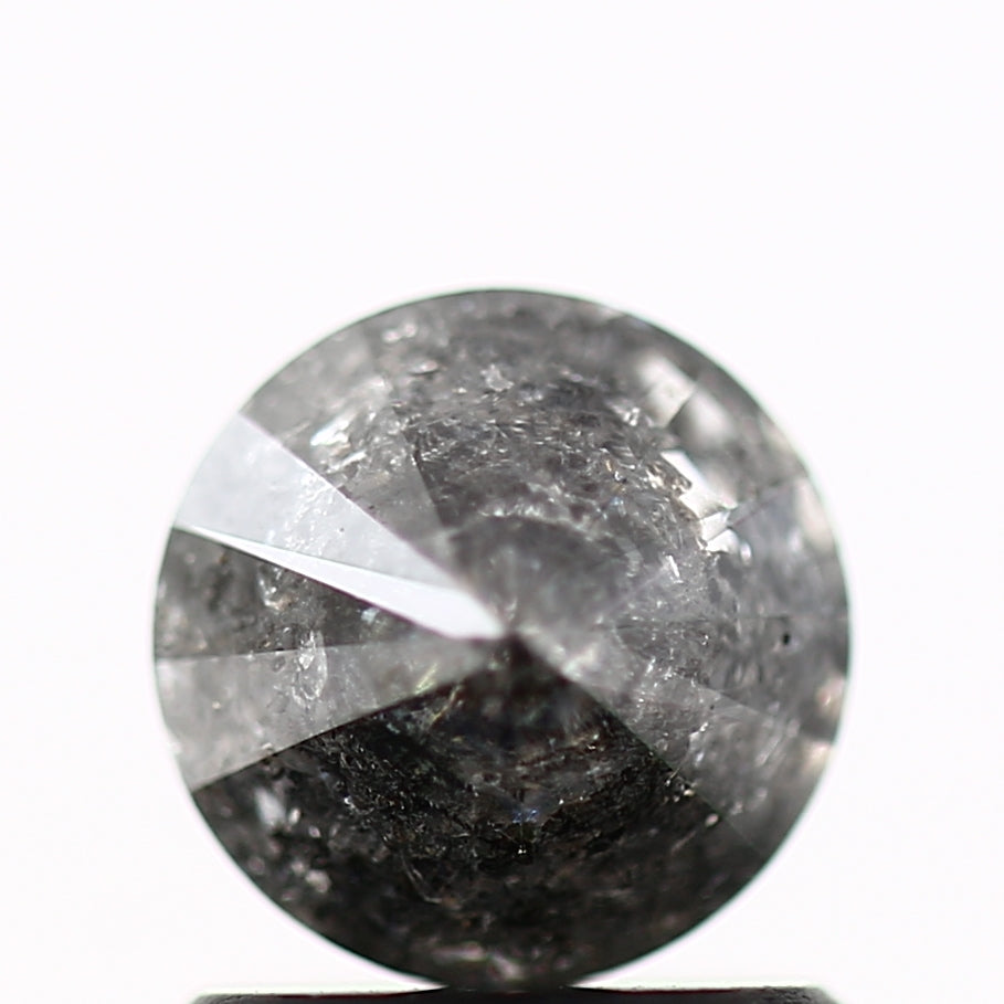 Salt and Pepper Diamond Fancy Gray Color 1.08 CT 6.10 x 4.54 MM Round Brilliant Cut Diamond! Natural Loose Diamond ! Christmas Gift for Her