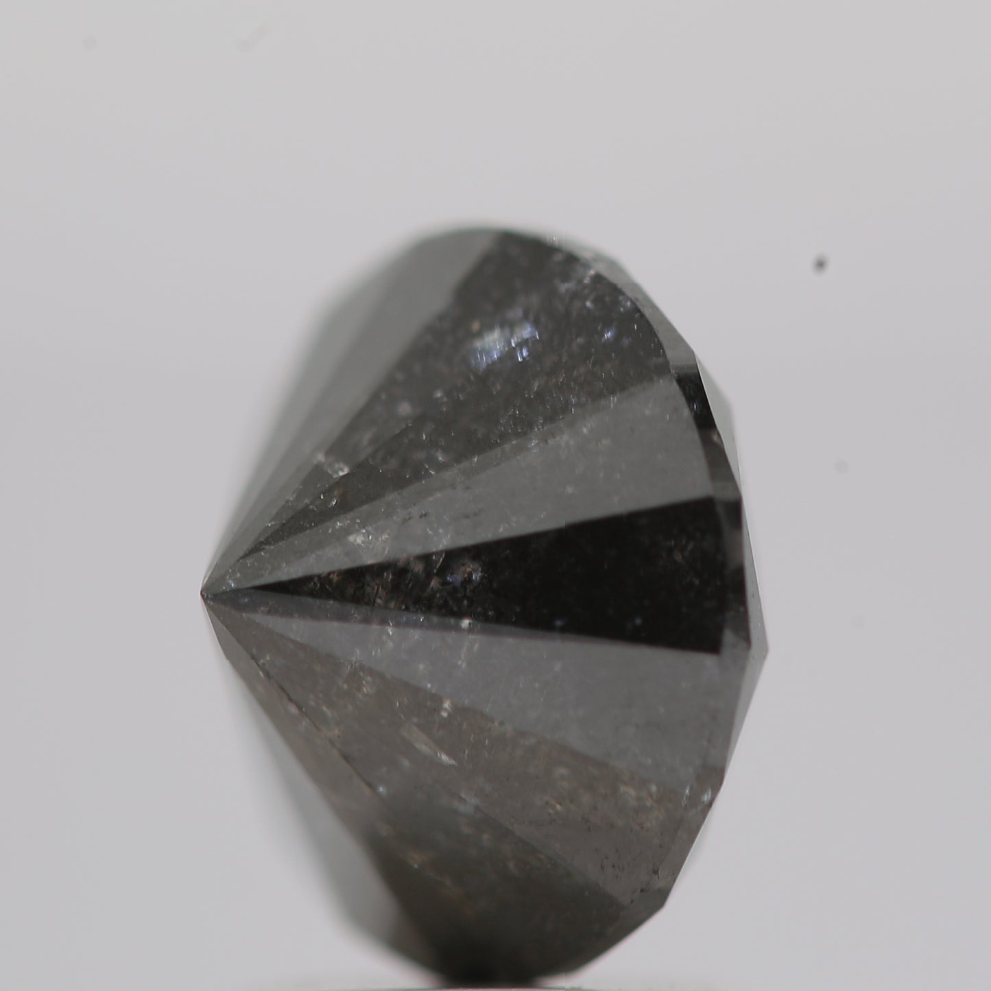 2.61 Carat Salt and Pepper Fancy Black Round Brilliant Cut Natural Loose Diamond