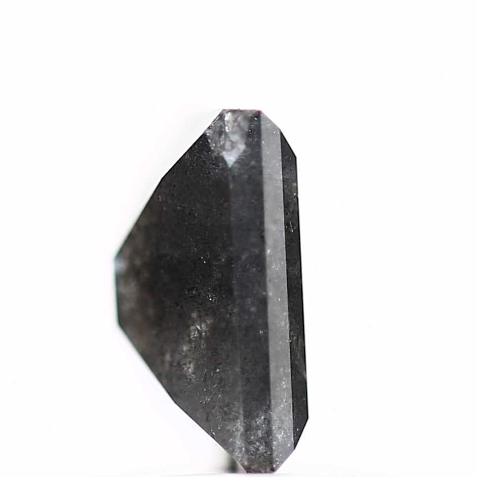 salt and pepper diamond ! 1.36 Ct 6.94 x 5.43 x 3.44 mm natural gray baguette loose diamond for engagement ring for her