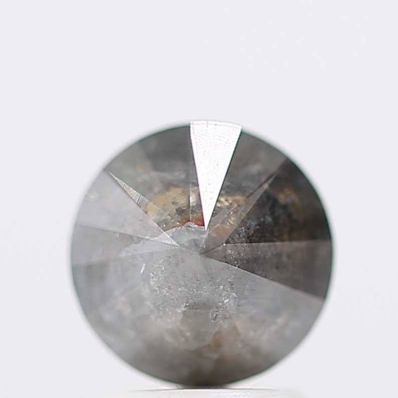 Salt And Pepper Diamond Fancy Gray Color 1.79 CT 7.65 x 4.70 MM Round Brilliant Cut Diamond ! Natural Loose Diamond ! Christmas Gift for Her