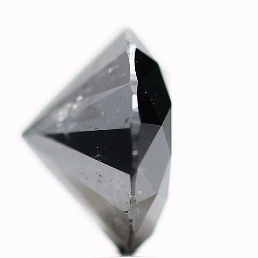 1.57 Carat Fancy Black Round Shape Brilliant Cut Natural Loose Diamond
