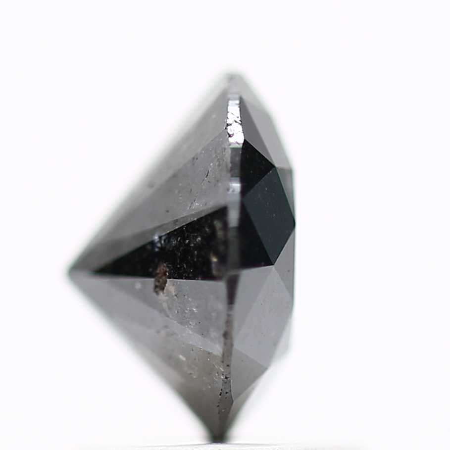 1.42 Carat Fancy Black Round Shape Brilliant Cut Natural Loose Diamond
