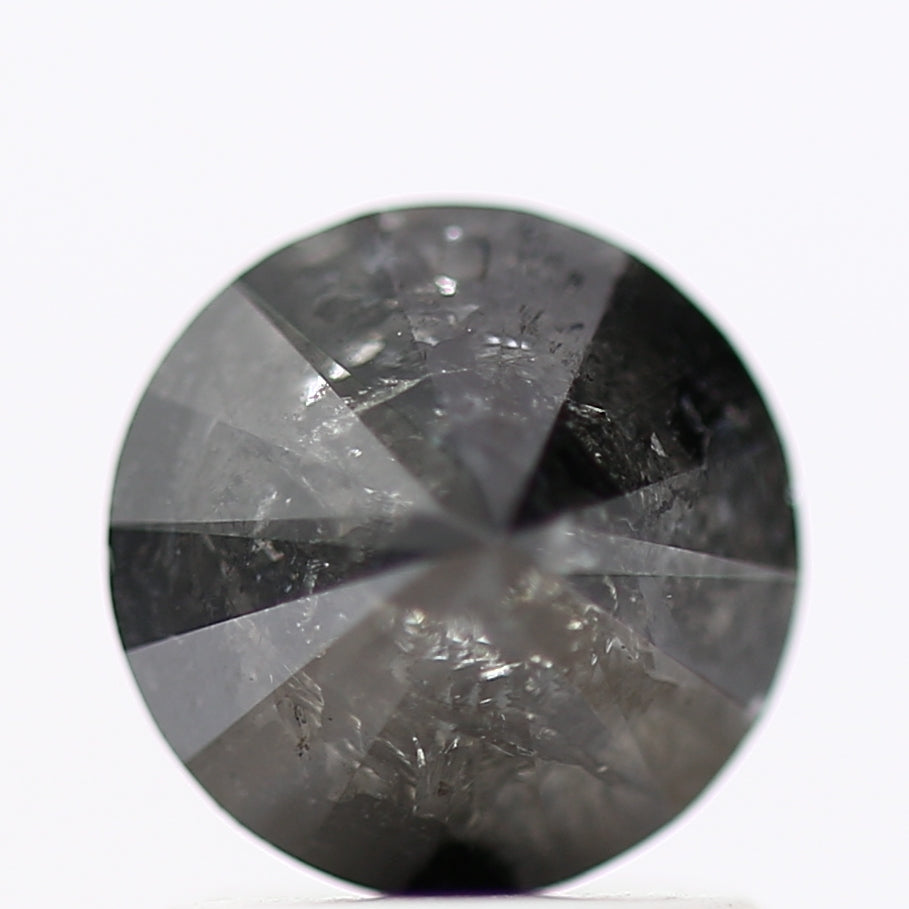 1.61 Carat Fancy Black Round Shape Brilliant Cut Natural Loose Diamond