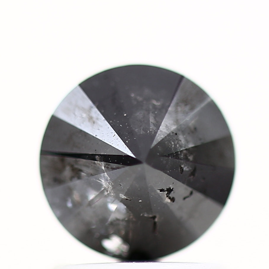 1.22 Carat Fancy Black Round Brilliant Cut Natural Loose Diamond