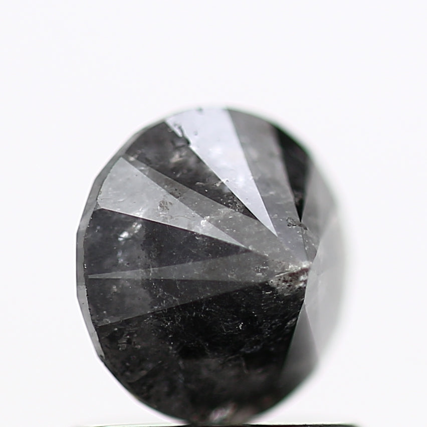 1.16 Carat Salt and Pepper Diamond Black Round Brilliant Cut Natural Loose Diamond