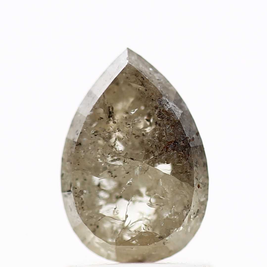 Salt and Pepper Diamond Fancy Gray Color 1.43 CT 8.27 x 5.68 x 3.34 MM Pear Cut Diamond! Natural Loose Diamond ! Christmas Gift for Her