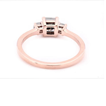 Salt and Pepper Diamond Ring, Natural Princess Cut Diamond Ring, Engagement Ring, Diamond Ring, 14k Gold Ring, Gift For Her