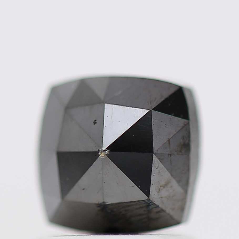1.29 Ct Natural Black Cushion Single Cut Loose Diamond for Jewelery