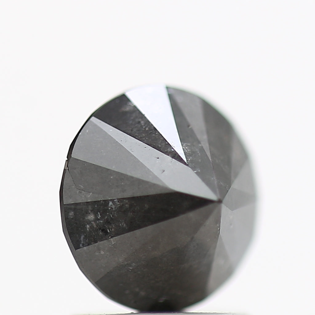 1.43 Carat Fancy Black Round Shape Brilliant Cut Natural Loose Diamond