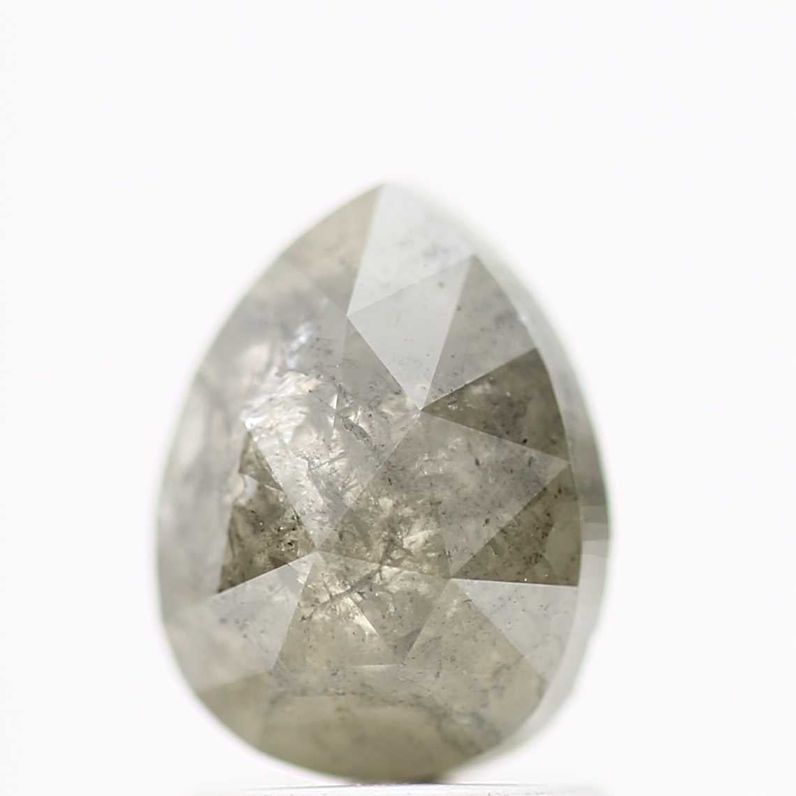 Salt and Pepper Diamond Fancy Gray Color 1.63 CT 8.16 x 6.12 x 3.57 MM Pear Cut Diamond! Natural Loose Diamond ! Christmas Gift for Her