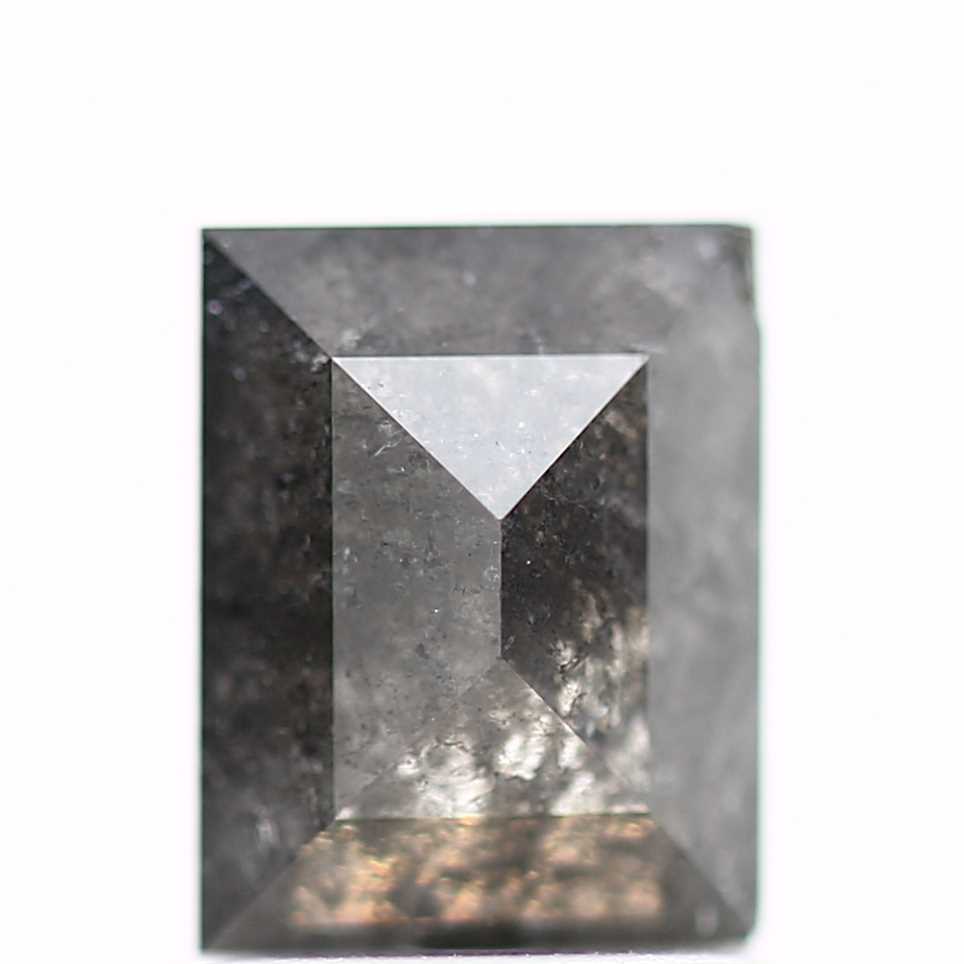 salt and pepper diamond ! 1.36 Ct 6.94 x 5.43 x 3.44 mm natural gray baguette loose diamond for engagement ring for her