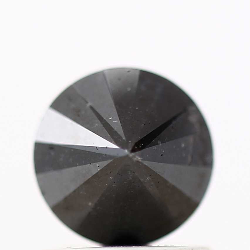 0.85 Carat Salt and Pepper Fancy Black Round Brilliant Cut Natural Loose Diamond