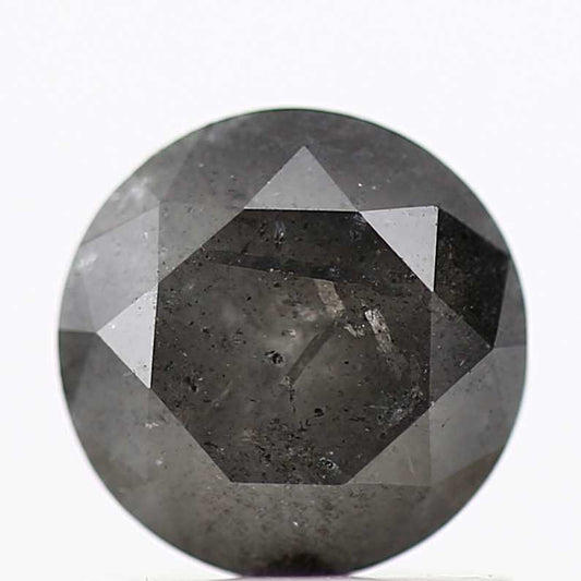 0.94 Carat Salt and Pepper Gray Round Brilliant Cut Natural Loose Diamond