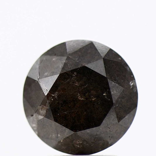 2.87 Carat Fancy Black Round Shape Brilliant Cut Natural Loose Diamond