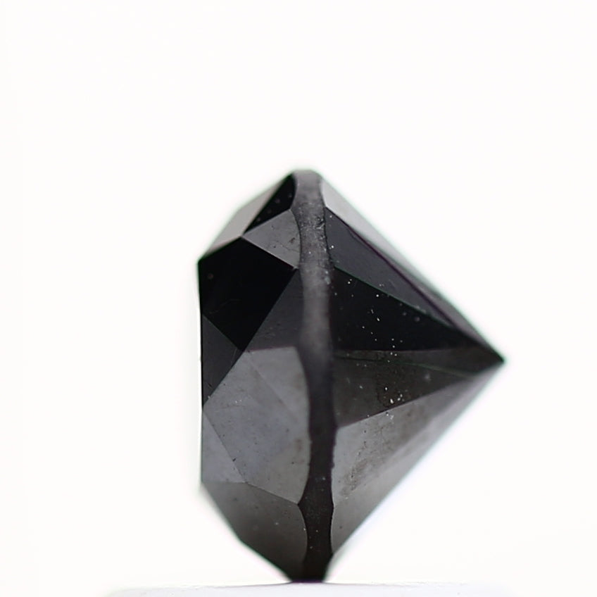 0.95 Carat Fancy Black Round Shape Brilliant Cut Natural Loose Diamond